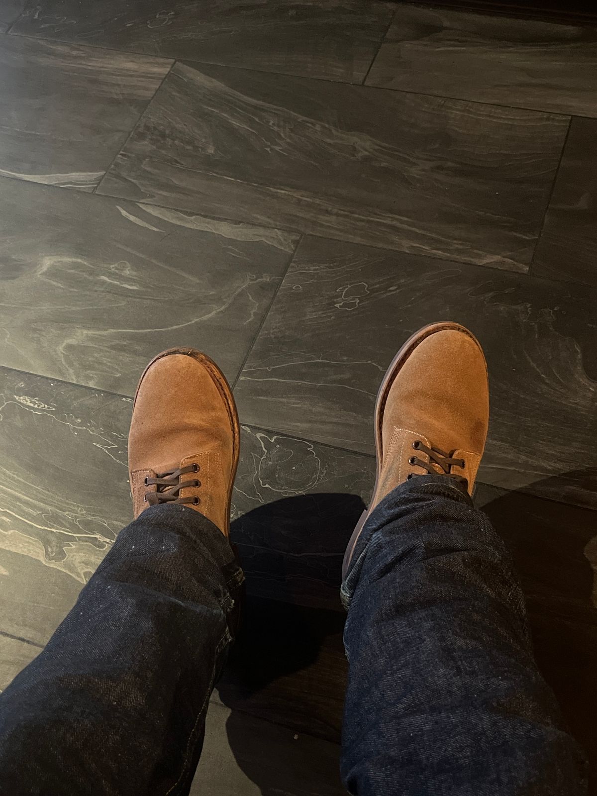 Photo by LA999 on December 26, 2024 of the Oak Street Bootmakers Field Boot in Horween Marine Field Roughout.