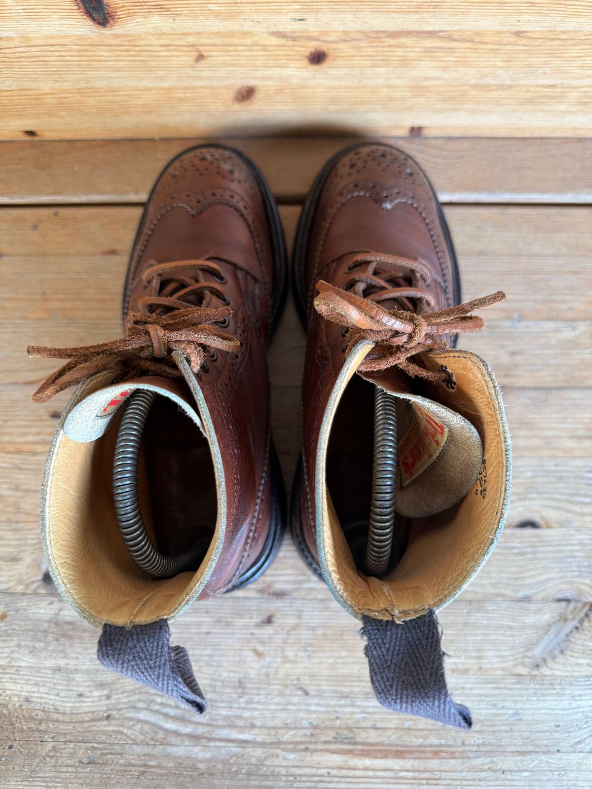 Photo by sethchenko on November 1, 2025 of the Tricker's Stepy Brogue Boot in Cafe Burnished Calf.