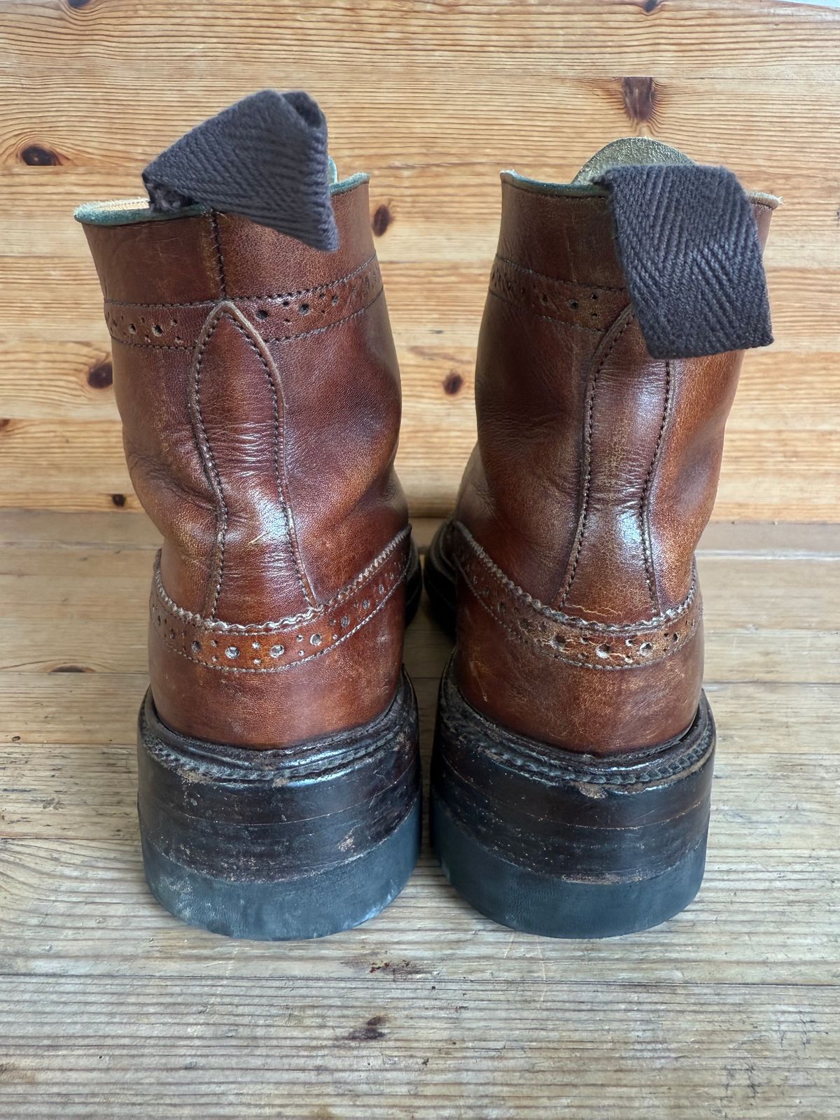 Photo by sethchenko on February 2, 2026 of the Tricker's Stepy Brogue Boot in Cafe Burnished Calf.