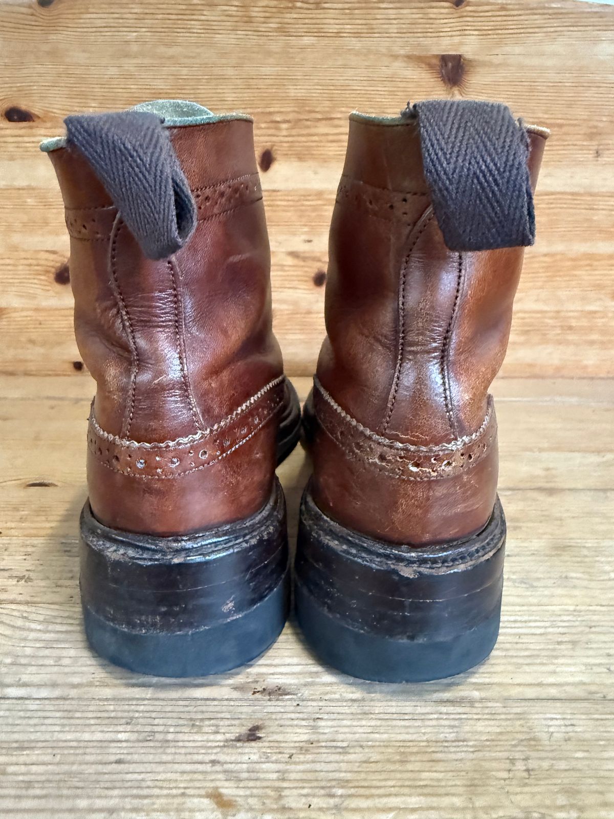 Photo by sethchenko on March 4, 2026 of the Tricker's Stepy Brogue Boot in Cafe Burnished Calf.