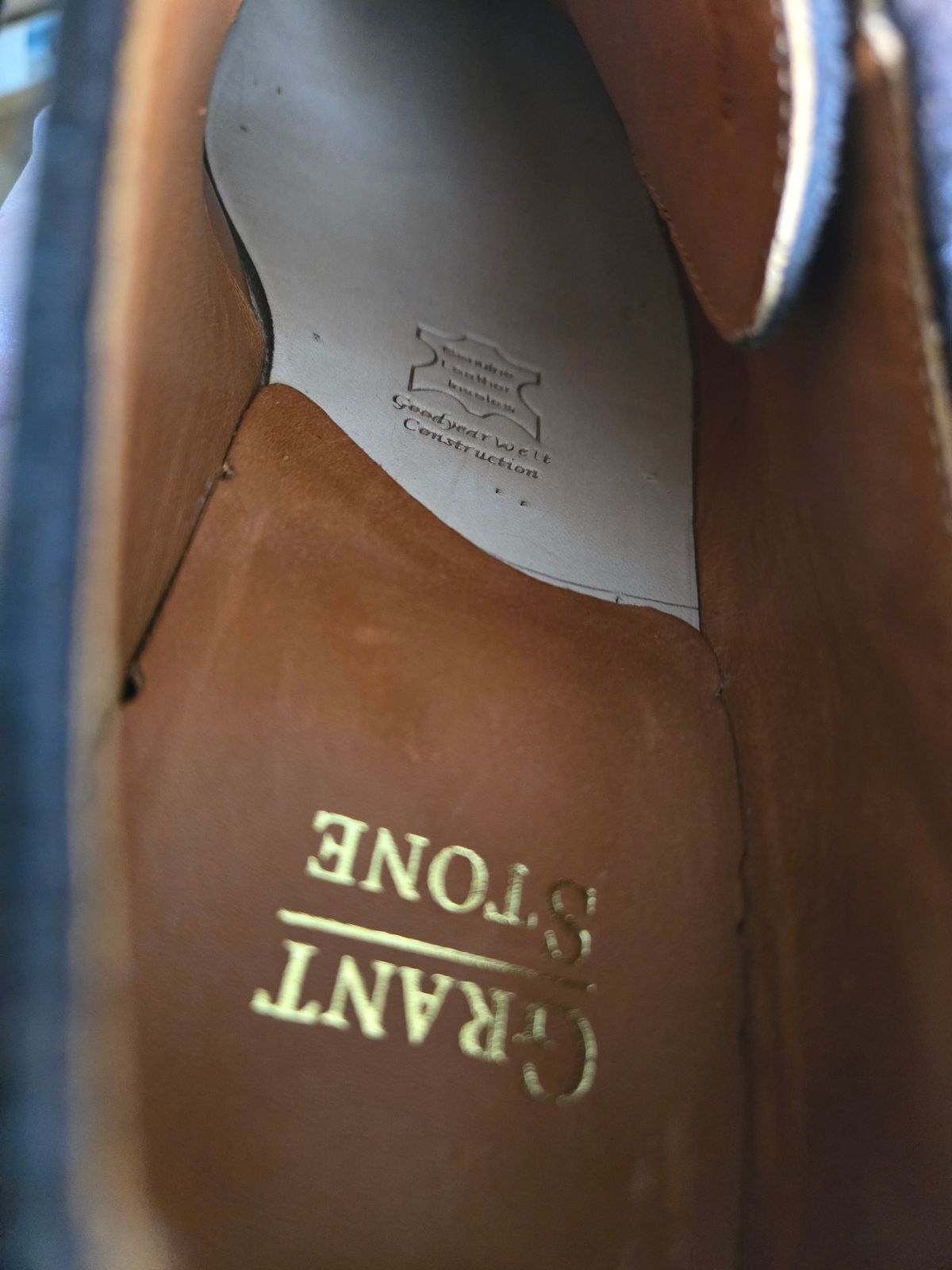 Photo by thevillagegreen on February 16, 2026 of the Grant Stone Plain Toe Blucher in C.F. Stead Earth Waxy Commander Suede.