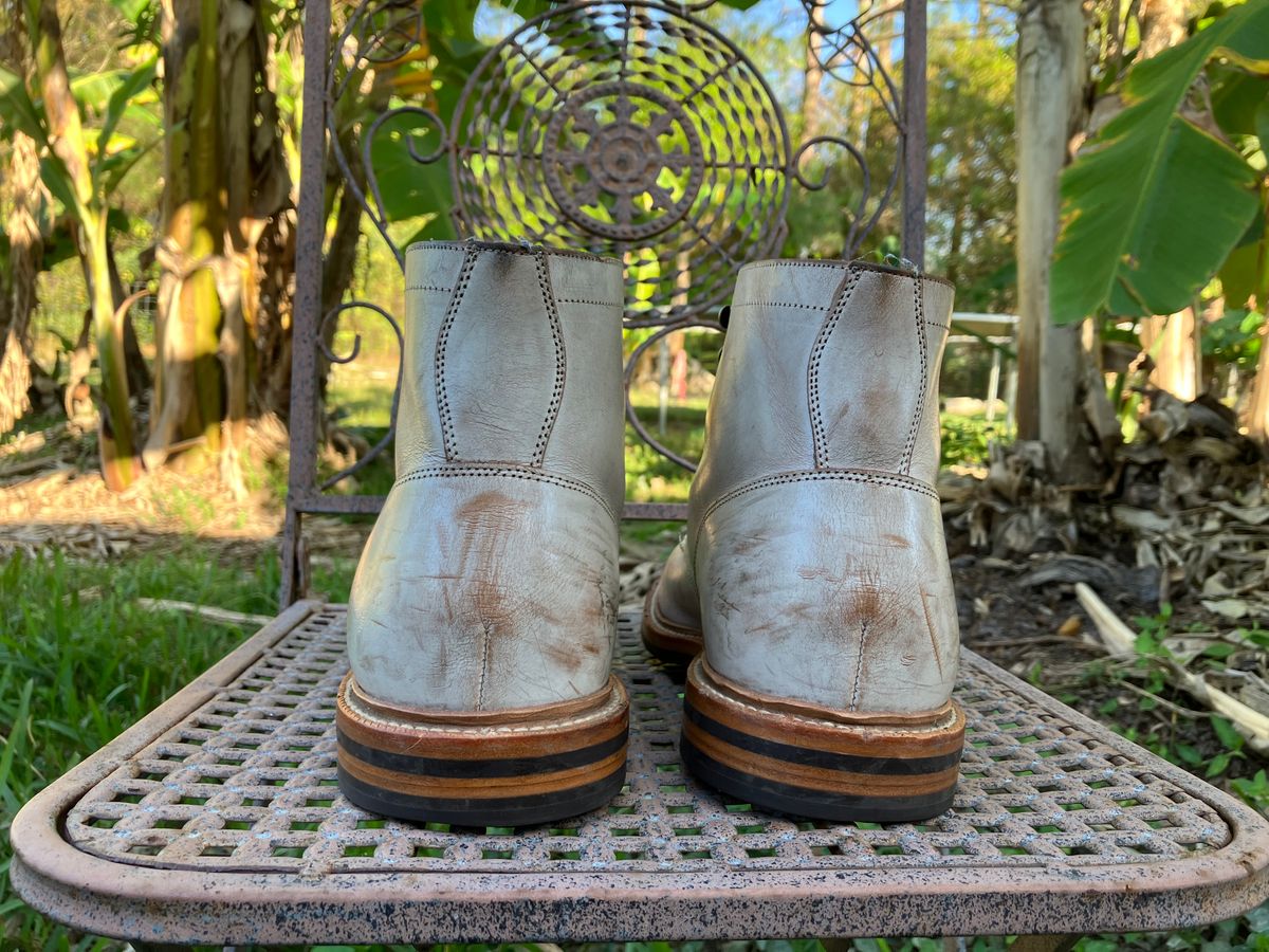 Photo by idestroyboots on February 12, 2025 of the Grant Stone Diesel Boot in Conceria Walpier Ghost Buttero.