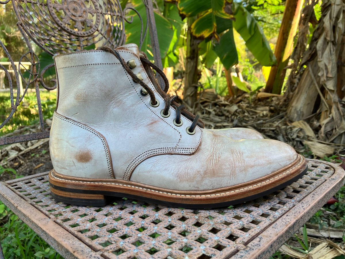 Photo by idestroyboots on February 12, 2025 of the Grant Stone Diesel Boot in Conceria Walpier Ghost Buttero.