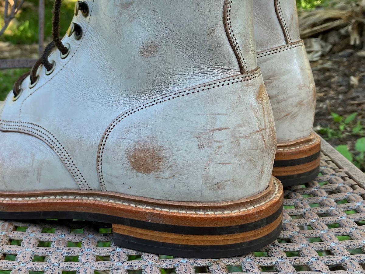 Photo by idestroyboots on February 12, 2025 of the Grant Stone Diesel Boot in Conceria Walpier Ghost Buttero.