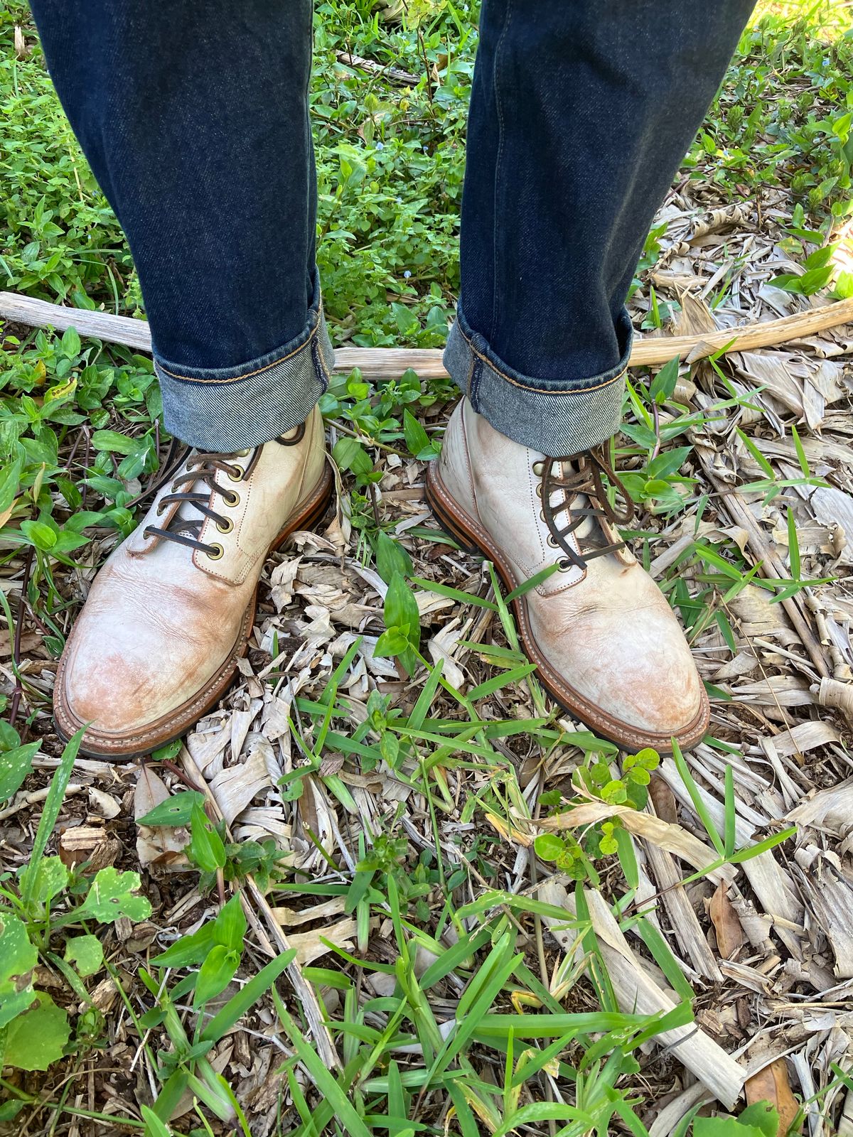 Photo by idestroyboots on March 12, 2025 of the Grant Stone Diesel Boot in Conceria Walpier Ghost Buttero.