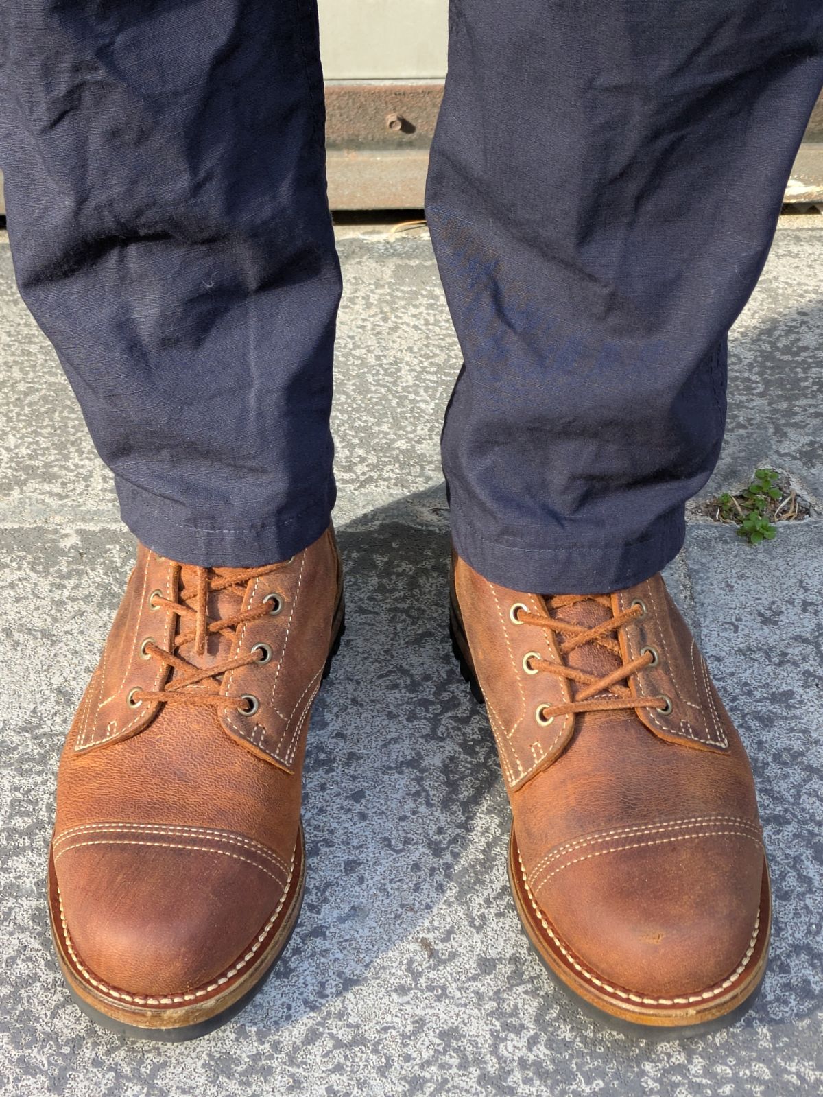 Photo by Mouse on March 25, 2025 of the Truman Cap Toe Boot in Gallun Cognac Teton Stag.