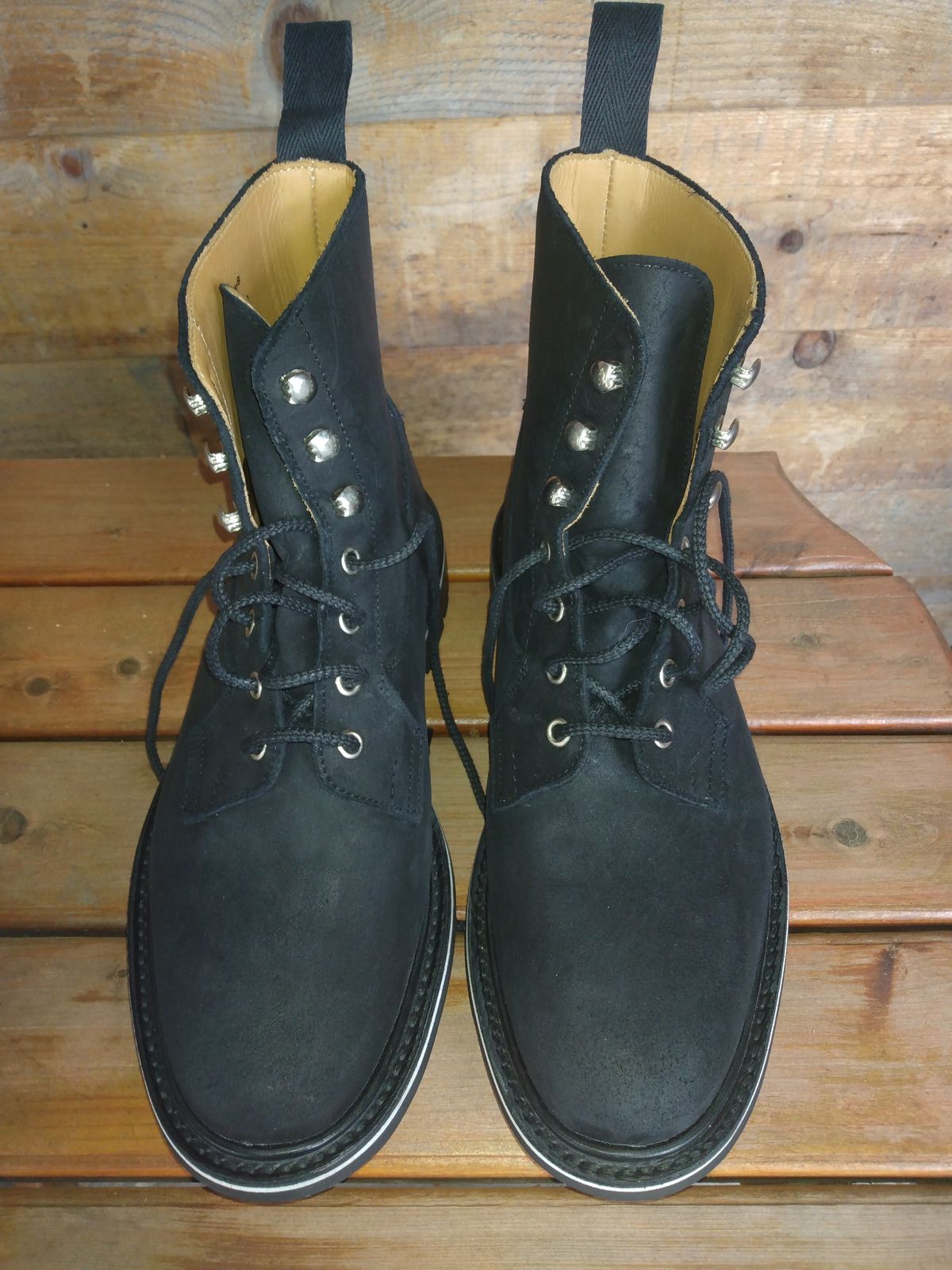 Photo by drew_gruff on September 25, 2025 of the Tricker's Burford Country Boot in C.F. Stead Black Waxy Commander Suede.