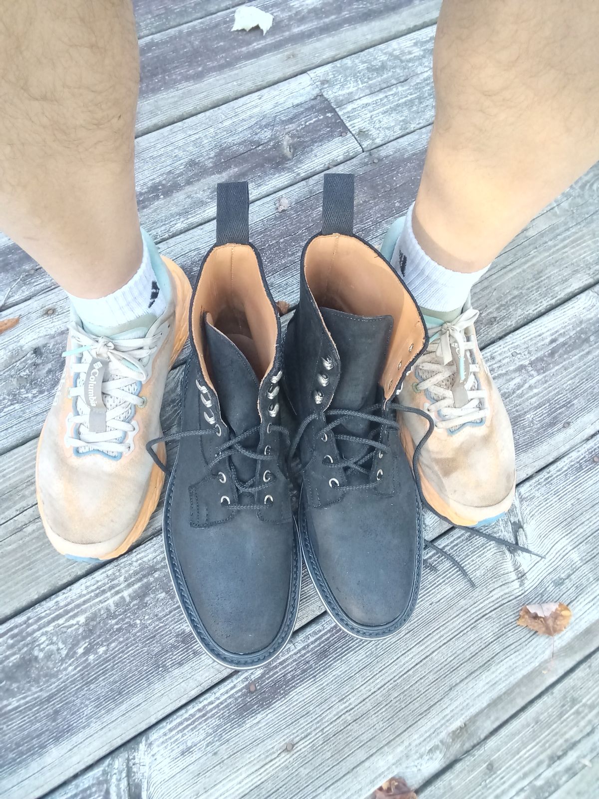 Photo by drew_gruff on October 1, 2025 of the Tricker's Burford Country Boot in C.F. Stead Black Waxy Commander Suede.