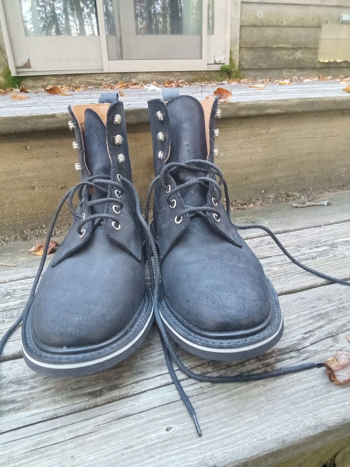 Photo by drew_gruff on October 1, 2025 of the Tricker's Burford Country Boot in C.F. Stead Black Waxy Commander Suede.