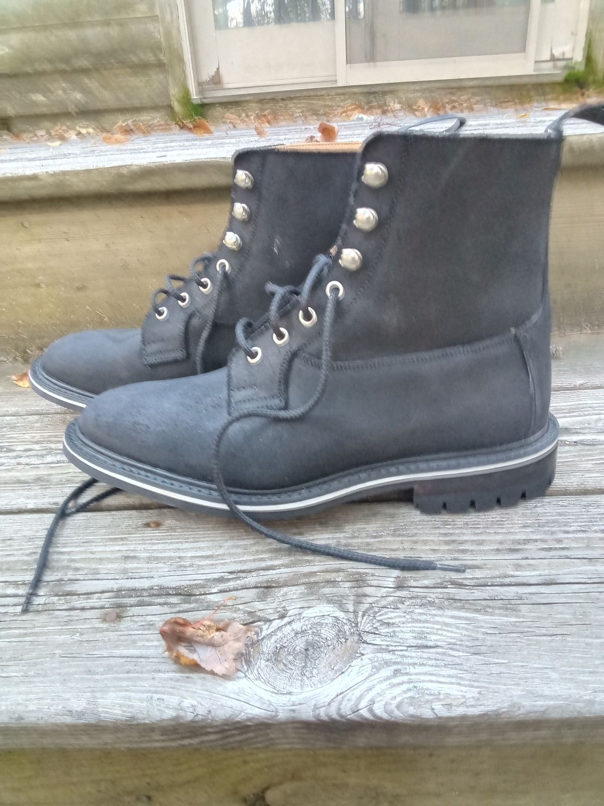 Photo by drew_gruff on October 1, 2025 of the Tricker's Burford Country Boot in C.F. Stead Black Waxy Commander Suede.