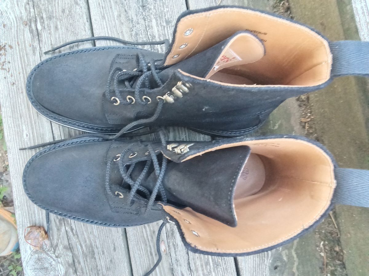 Photo by drew_gruff on October 1, 2025 of the Tricker's Burford Country Boot in C.F. Stead Black Waxy Commander Suede.