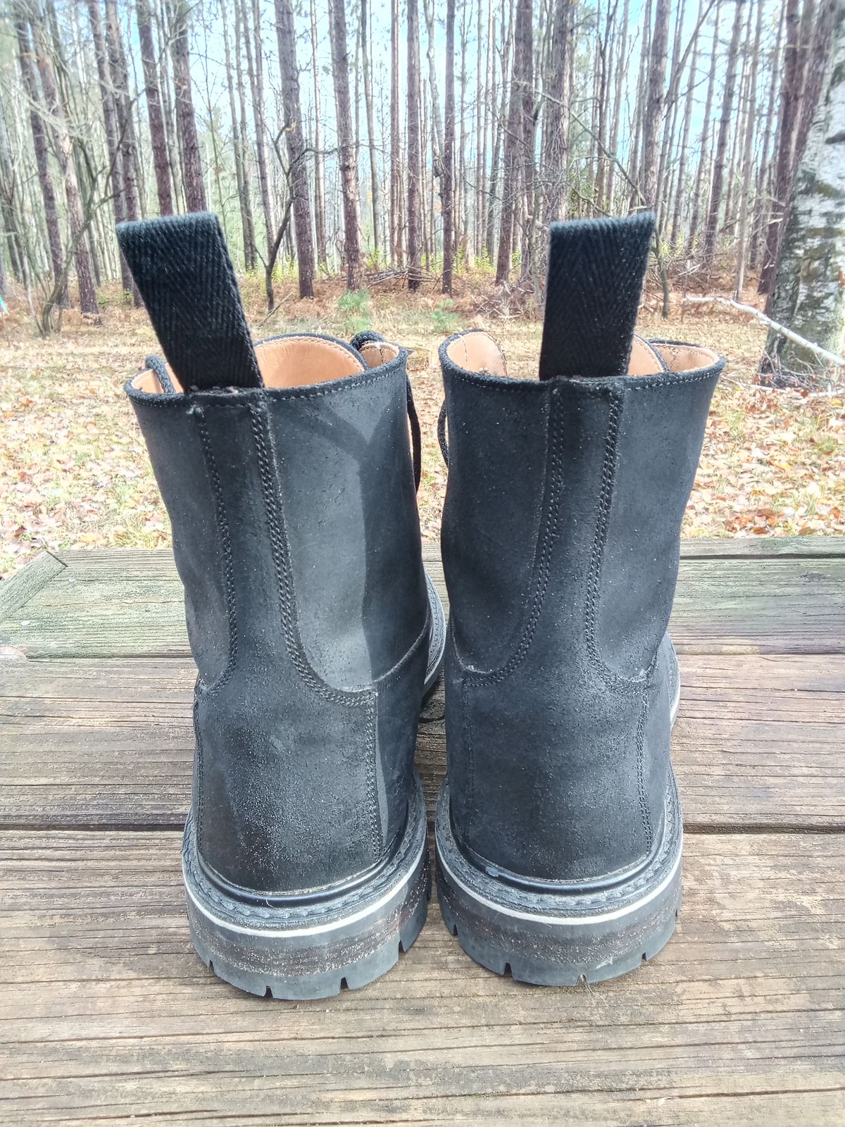 Photo by drew_gruff on November 3, 2025 of the Tricker's Burford Country Boot in C.F. Stead Black Waxy Commander Suede.