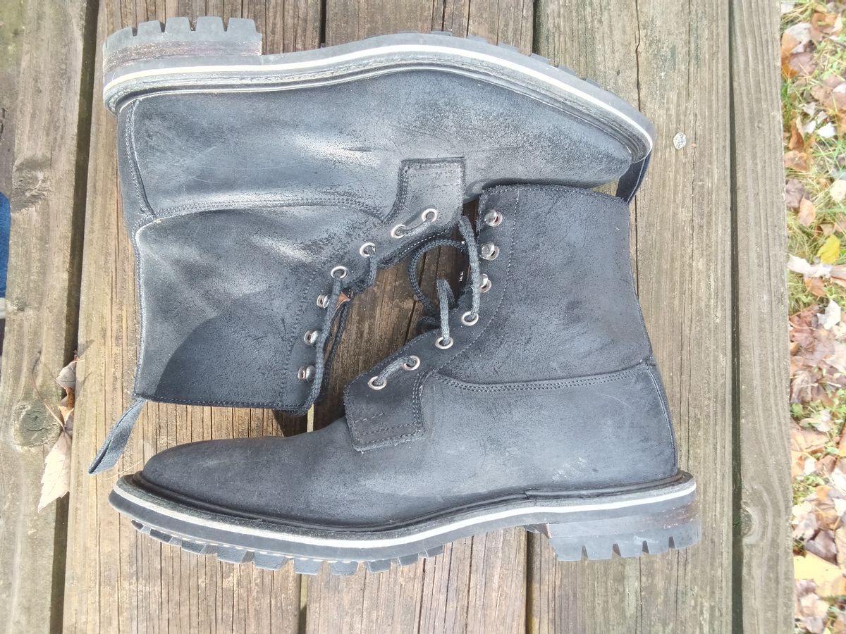 Photo by drew_gruff on November 3, 2025 of the Tricker's Burford Country Boot in C.F. Stead Black Waxy Commander Suede.
