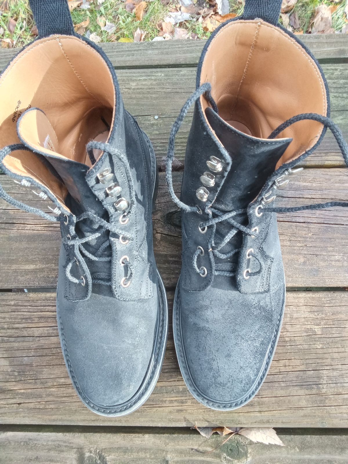 Photo by drew_gruff on November 3, 2025 of the Tricker's Burford Country Boot in C.F. Stead Black Waxy Commander Suede.