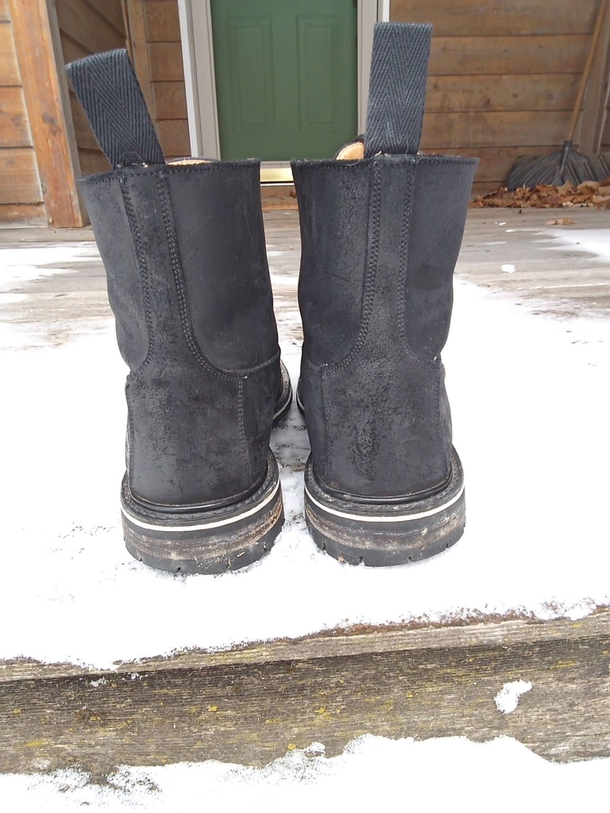 Photo by drew_gruff on December 2, 2025 of the Tricker's Burford Country Boot in C.F. Stead Black Waxy Commander Suede.