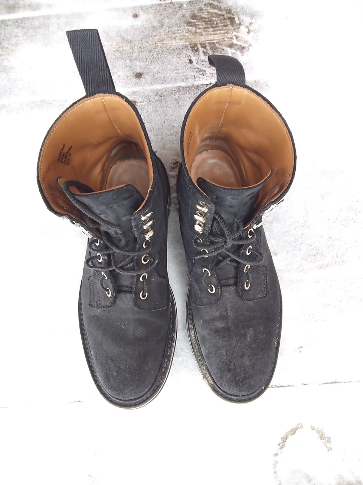 Photo by drew_gruff on December 2, 2025 of the Tricker's Burford Country Boot in C.F. Stead Black Waxy Commander Suede.