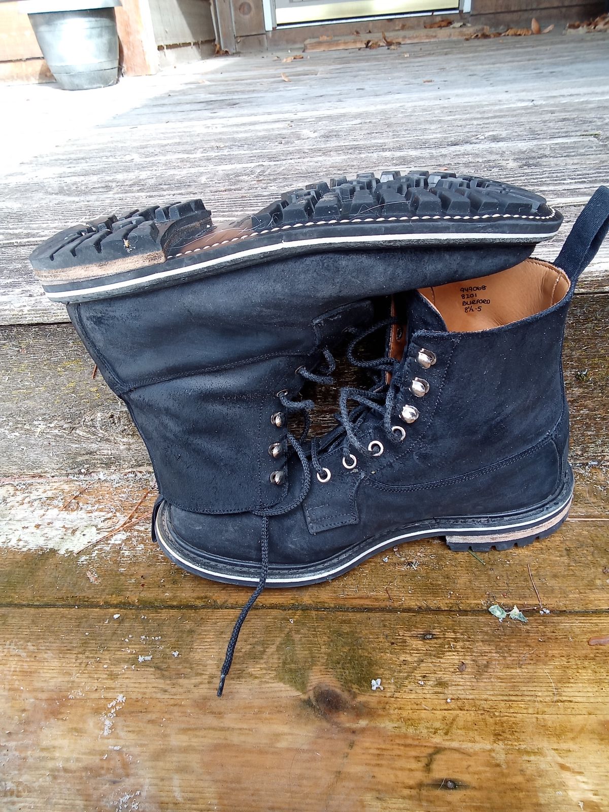 Photo by drew_gruff on March 2, 2026 of the Tricker's Burford Country Boot in C.F. Stead Black Waxy Commander Suede.