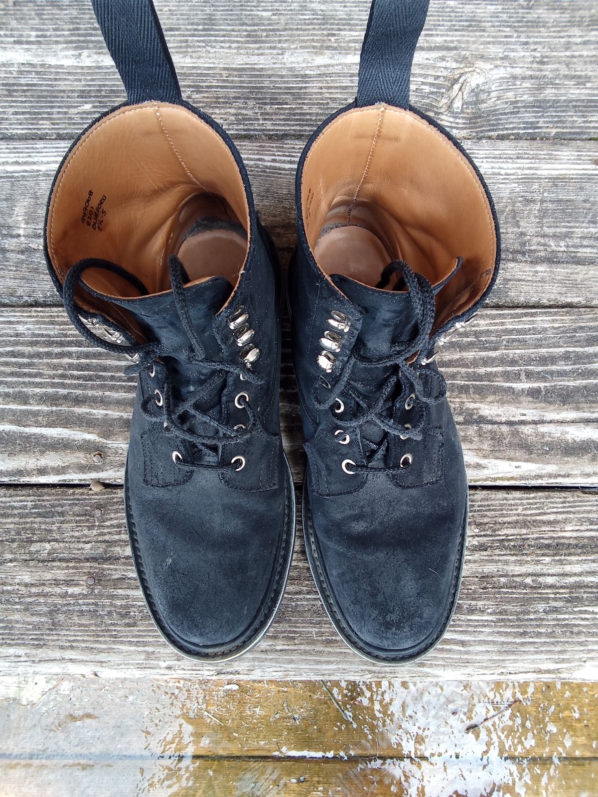 Photo by drew_gruff on March 2, 2026 of the Tricker's Burford Country Boot in C.F. Stead Black Waxy Commander Suede.