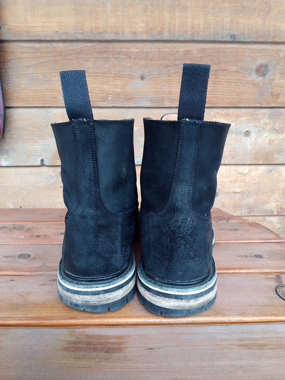 Photo by drew_gruff on April 2, 2026 of the Tricker's Burford Country Boot in C.F. Stead Black Waxy Commander Suede.