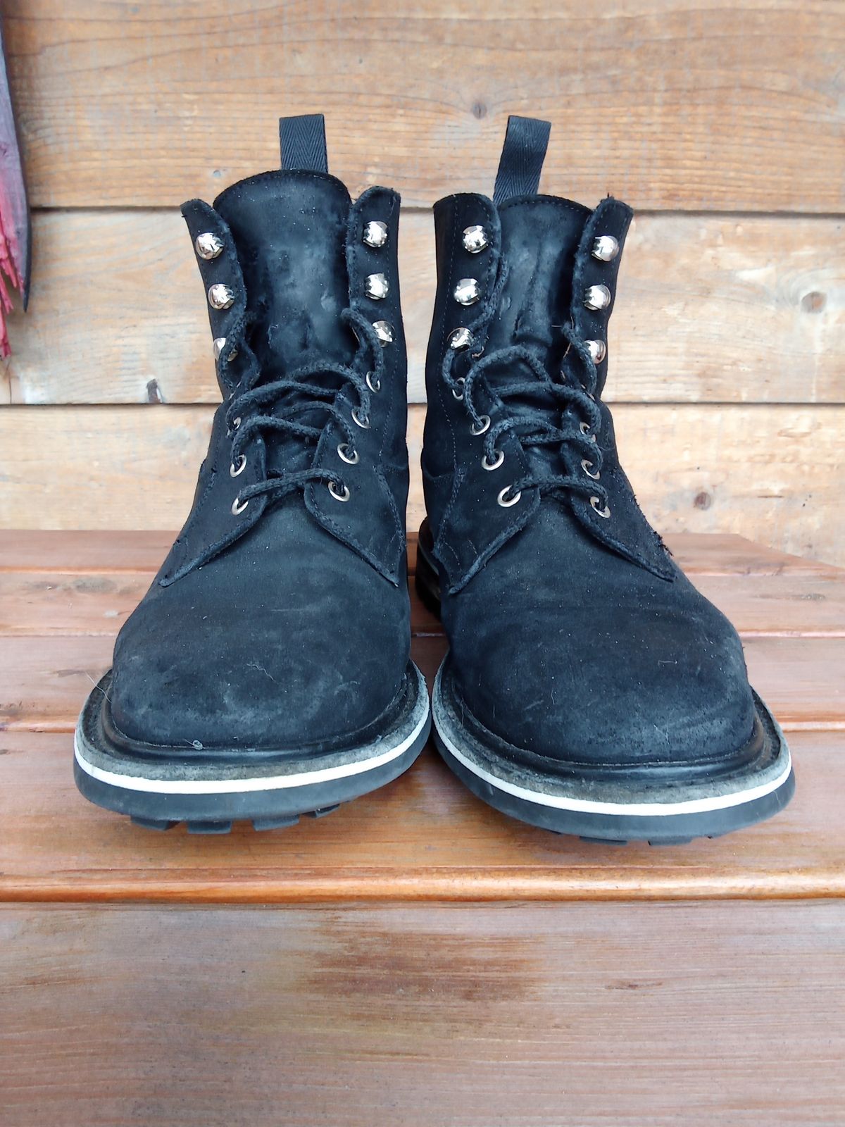 Photo by drew_gruff on April 2, 2026 of the Tricker's Burford Country Boot in C.F. Stead Black Waxy Commander Suede.