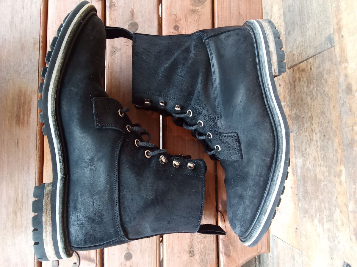 Photo by drew_gruff on April 2, 2026 of the Tricker's Burford Country Boot in C.F. Stead Black Waxy Commander Suede.