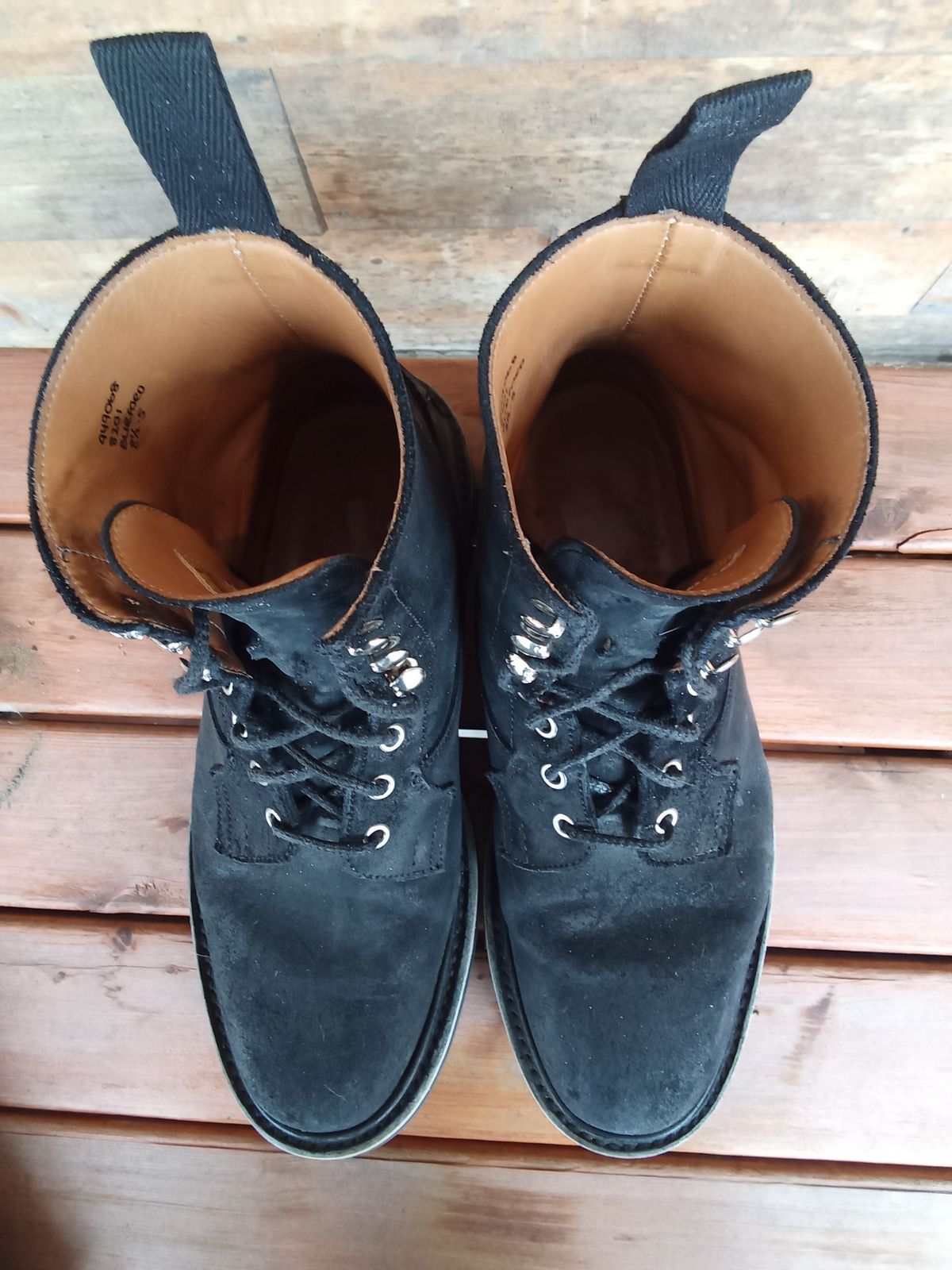 Photo by drew_gruff on April 2, 2026 of the Tricker's Burford Country Boot in C.F. Stead Black Waxy Commander Suede.