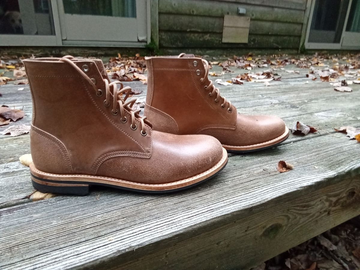 Photo by drew_gruff on October 1, 2024 of the Oak Street Bootmakers Trench Boot in Maryam Muschio Cavallo.