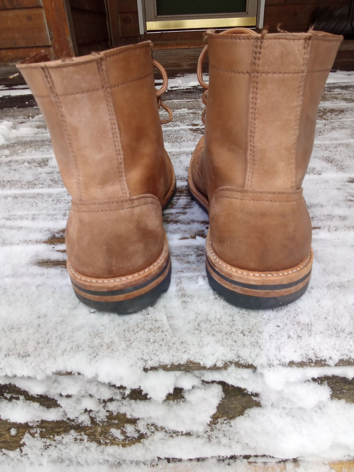 Photo by drew_gruff on December 1, 2024 of the Oak Street Bootmakers Trench Boot in Maryam Muschio Cavallo.