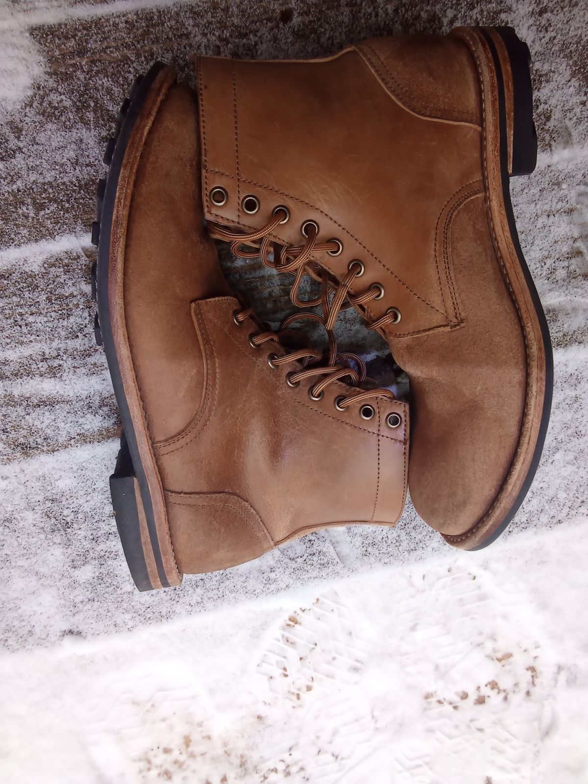 Photo by drew_gruff on December 1, 2024 of the Oak Street Bootmakers Trench Boot in Maryam Muschio Cavallo.