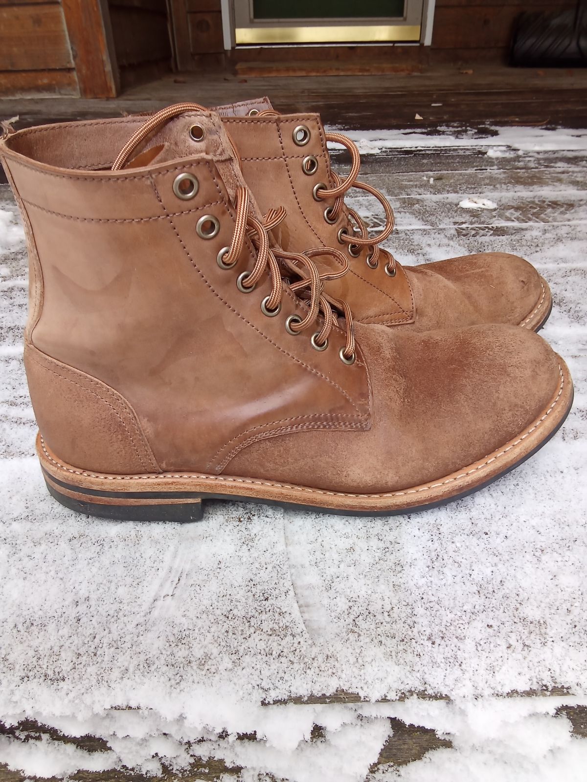 Photo by drew_gruff on December 1, 2024 of the Oak Street Bootmakers Trench Boot in Maryam Muschio Cavallo.