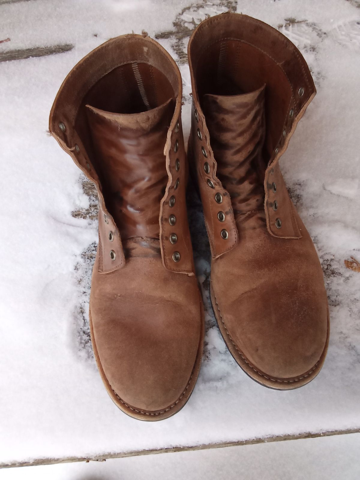 Photo by drew_gruff on January 5, 2025 of the Oak Street Bootmakers Trench Boot in Maryam Muschio Cavallo.
