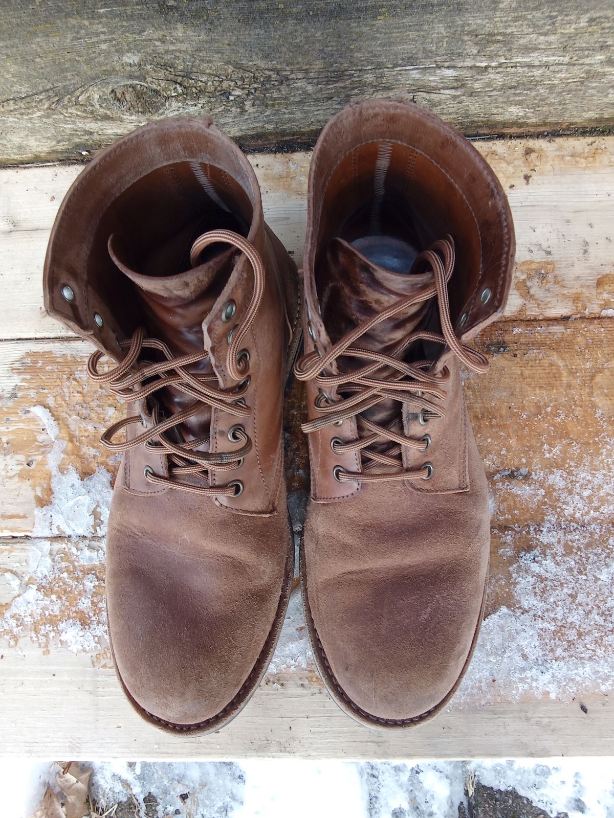 Photo by drew_gruff on February 1, 2025 of the Oak Street Bootmakers Trench Boot in Maryam Muschio Cavallo.