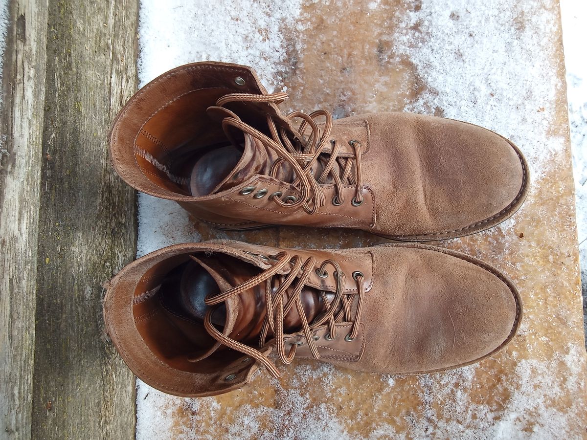 Photo by drew_gruff on March 2, 2025 of the Oak Street Bootmakers Trench Boot in Maryam Muschio Cavallo.