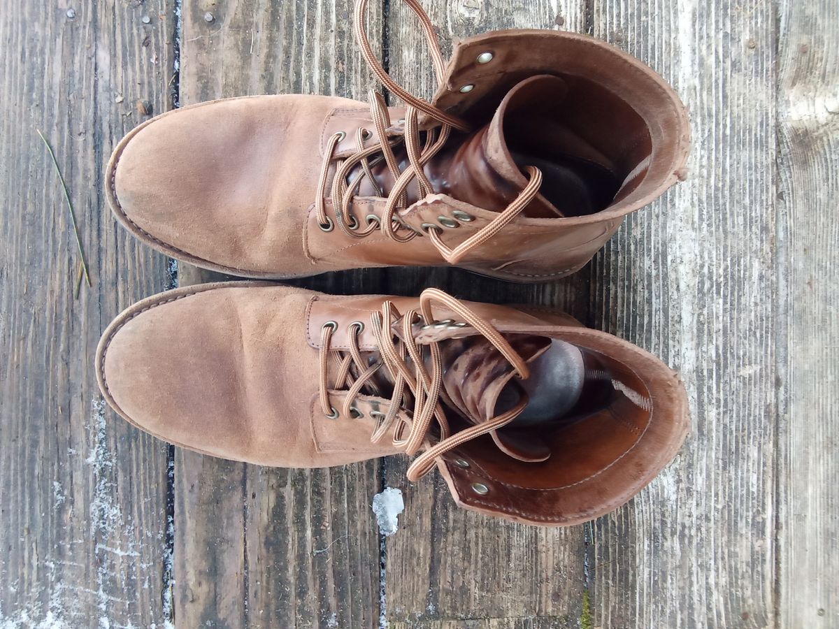 Photo by drew_gruff on April 2, 2025 of the Oak Street Bootmakers Trench Boot in Maryam Muschio Cavallo.
