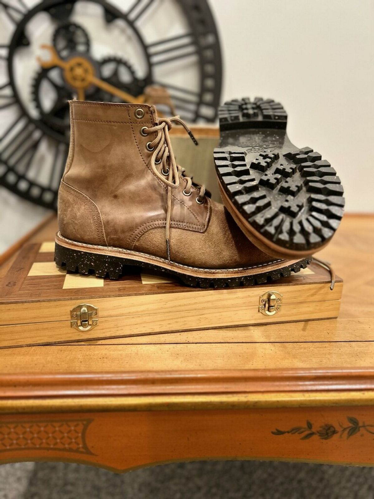 Photo by drew_gruff on January 26, 2026 of the Oak Street Bootmakers Trench Boot in Maryam Muschio Cavallo.