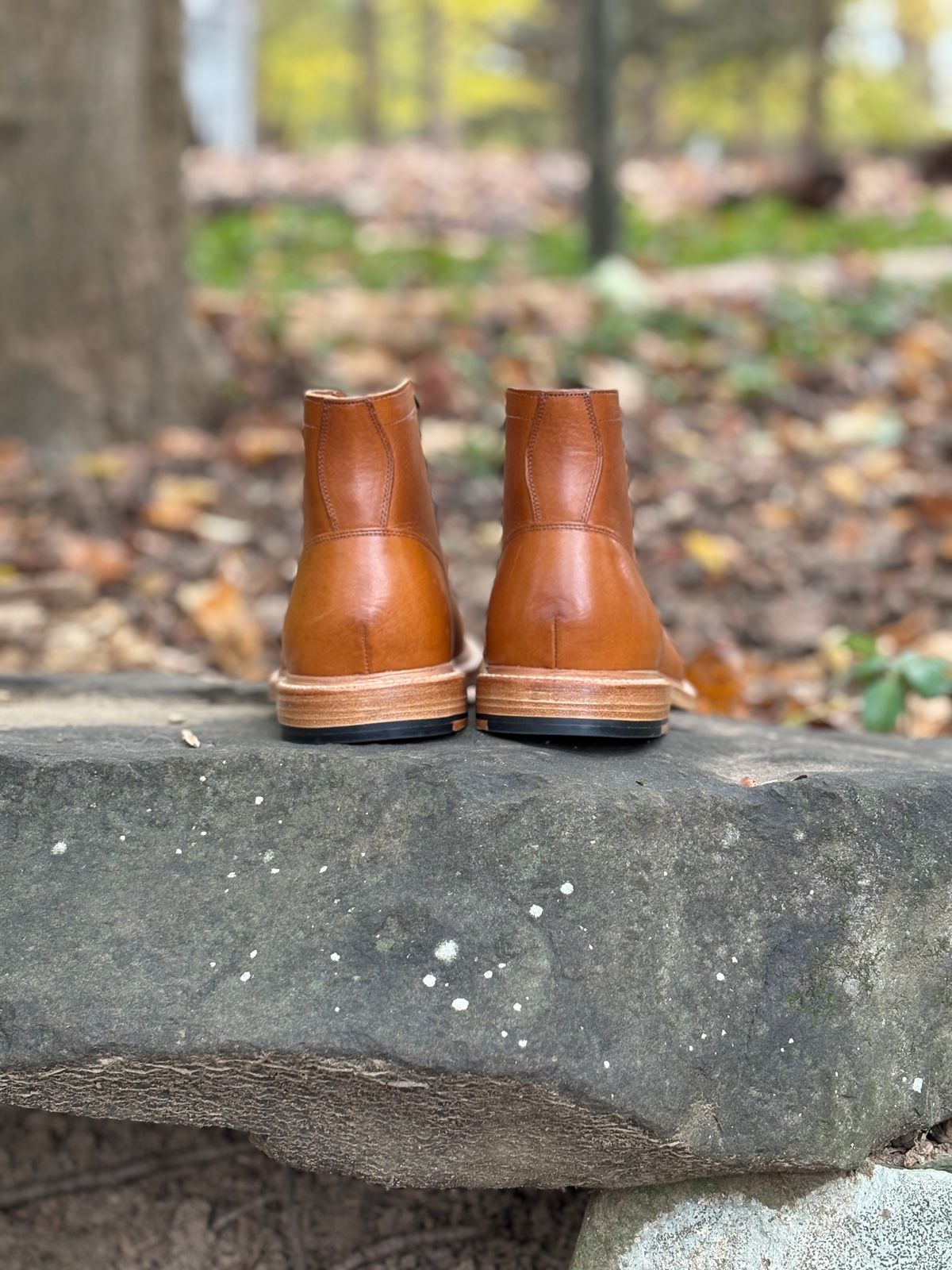 Photo by glassesRo on October 28, 2025 of the Grant Stone Diesel Boot in Badalassi Carlo Saddle Tan Minerva.