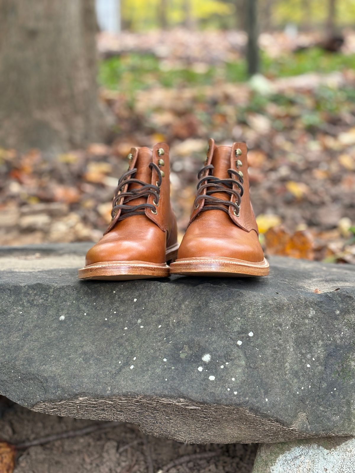 Photo by glassesRo on October 28, 2025 of the Grant Stone Diesel Boot in Badalassi Carlo Saddle Tan Minerva.