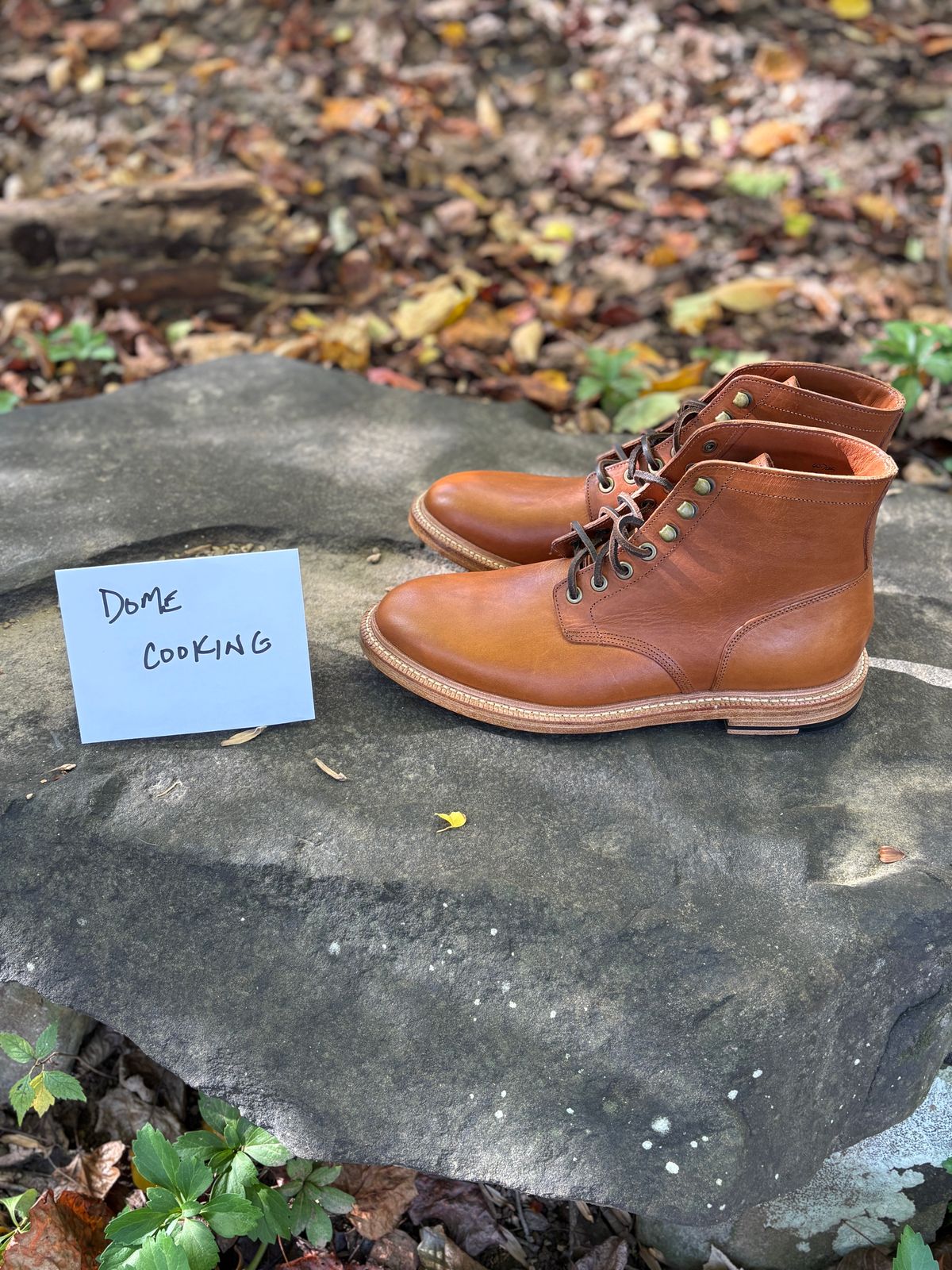 Photo by glassesRo on November 1, 2025 of the Grant Stone Diesel Boot in Badalassi Carlo Saddle Tan Minerva.