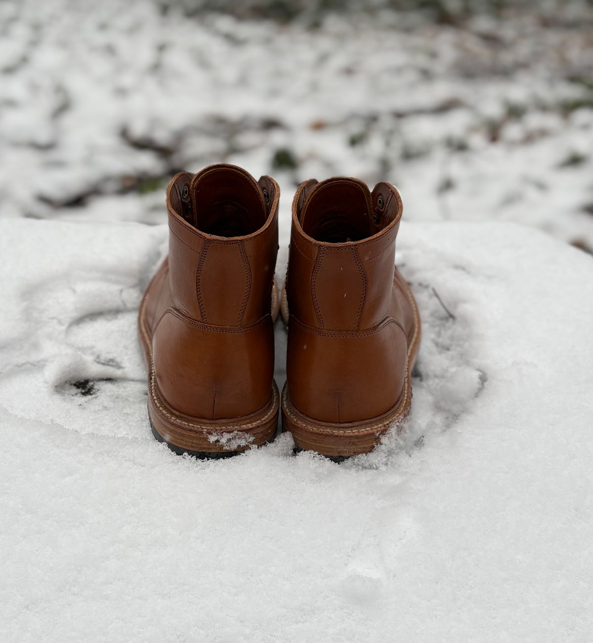 Photo by glassesRo on December 5, 2025 of the Grant Stone Diesel Boot in Badalassi Carlo Saddle Tan Minerva.