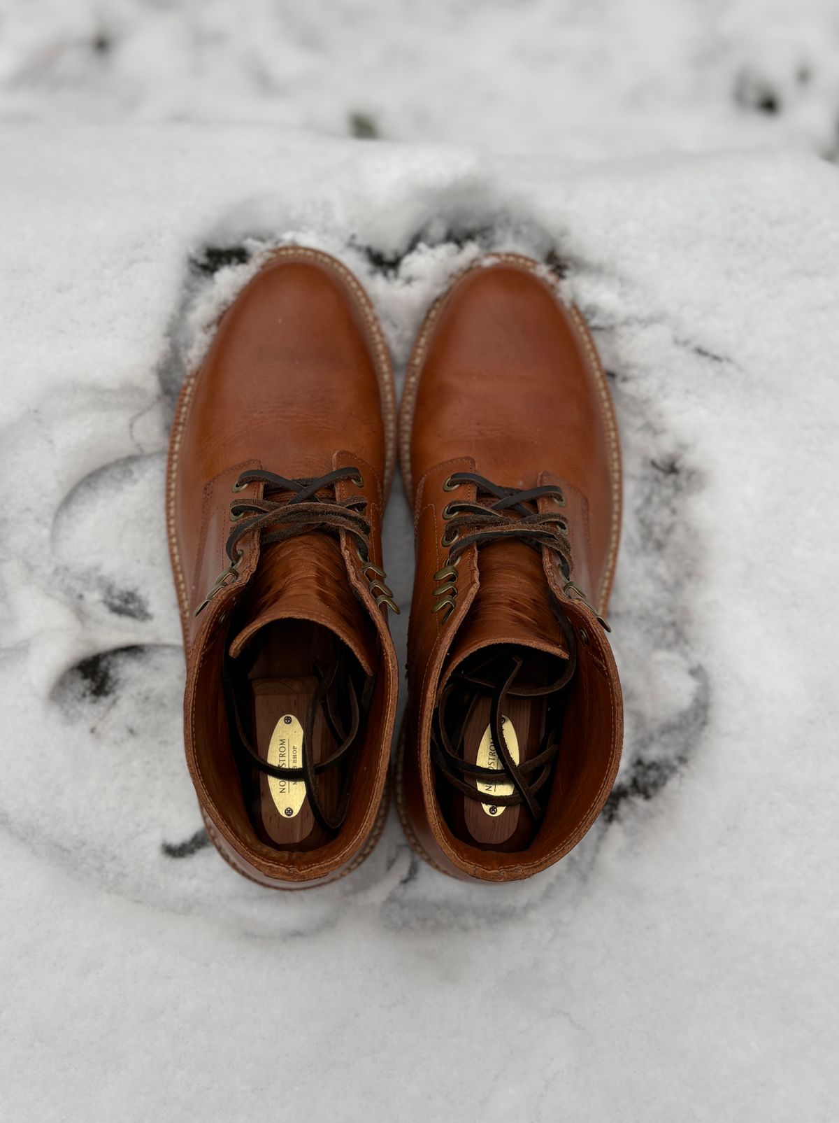 Photo by glassesRo on December 5, 2025 of the Grant Stone Diesel Boot in Badalassi Carlo Saddle Tan Minerva.