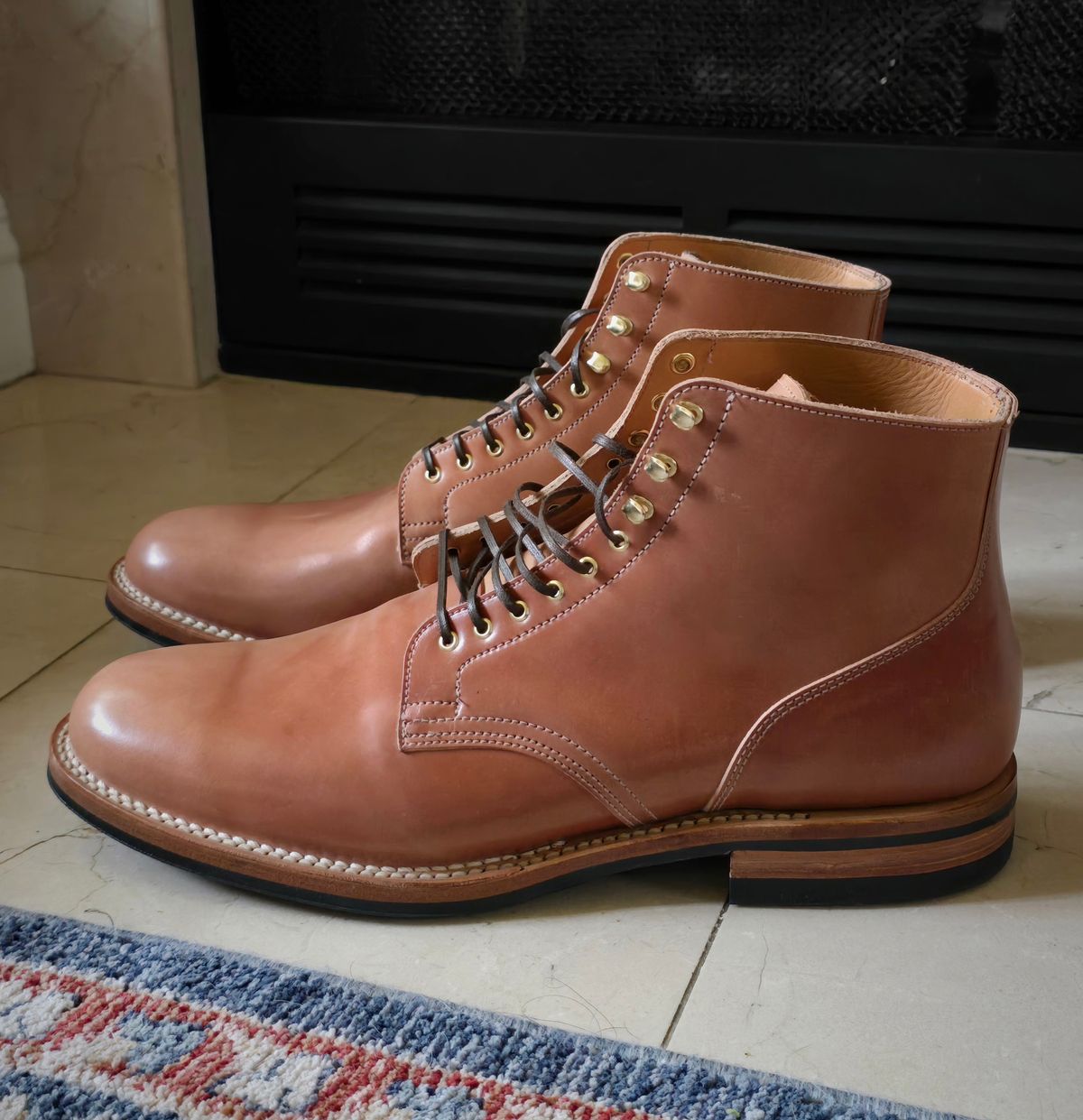 Photo by shellrolls on April 16, 2025 of the Viberg Service Boot in Shinki Natural Shell Cordovan.