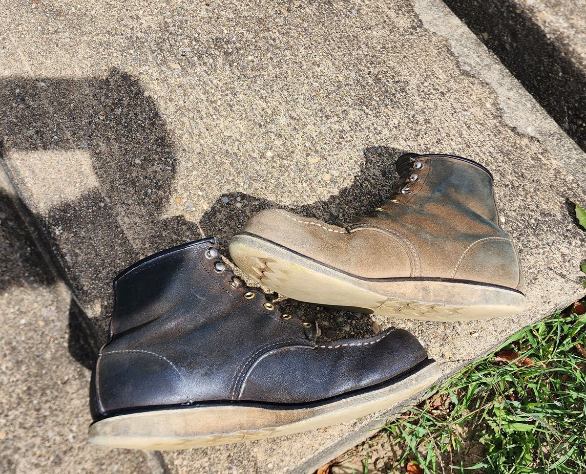 Photo by Phil_ejac on September 16, 2024 of the Red Wing 6-Inch Classic Moc in S.B. Foot Slate Muleskinner.