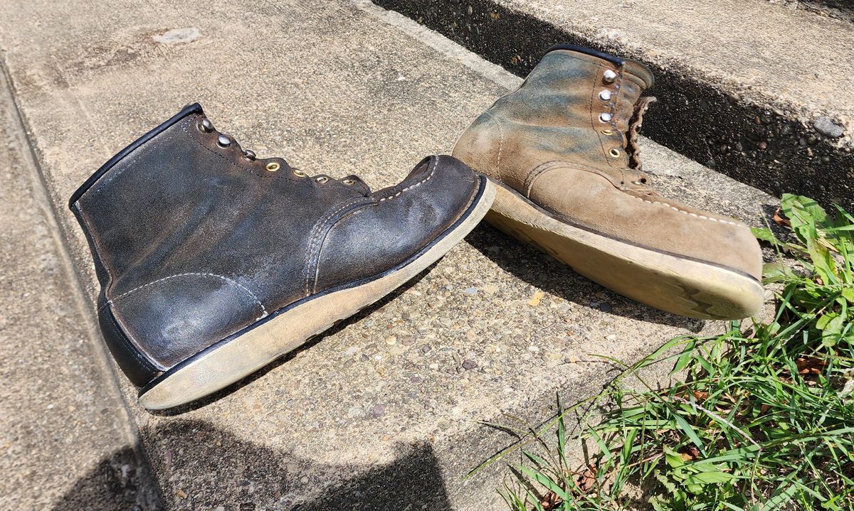 Photo by Phil_ejac on September 16, 2024 of the Red Wing 6-Inch Classic Moc in S.B. Foot Slate Muleskinner.
