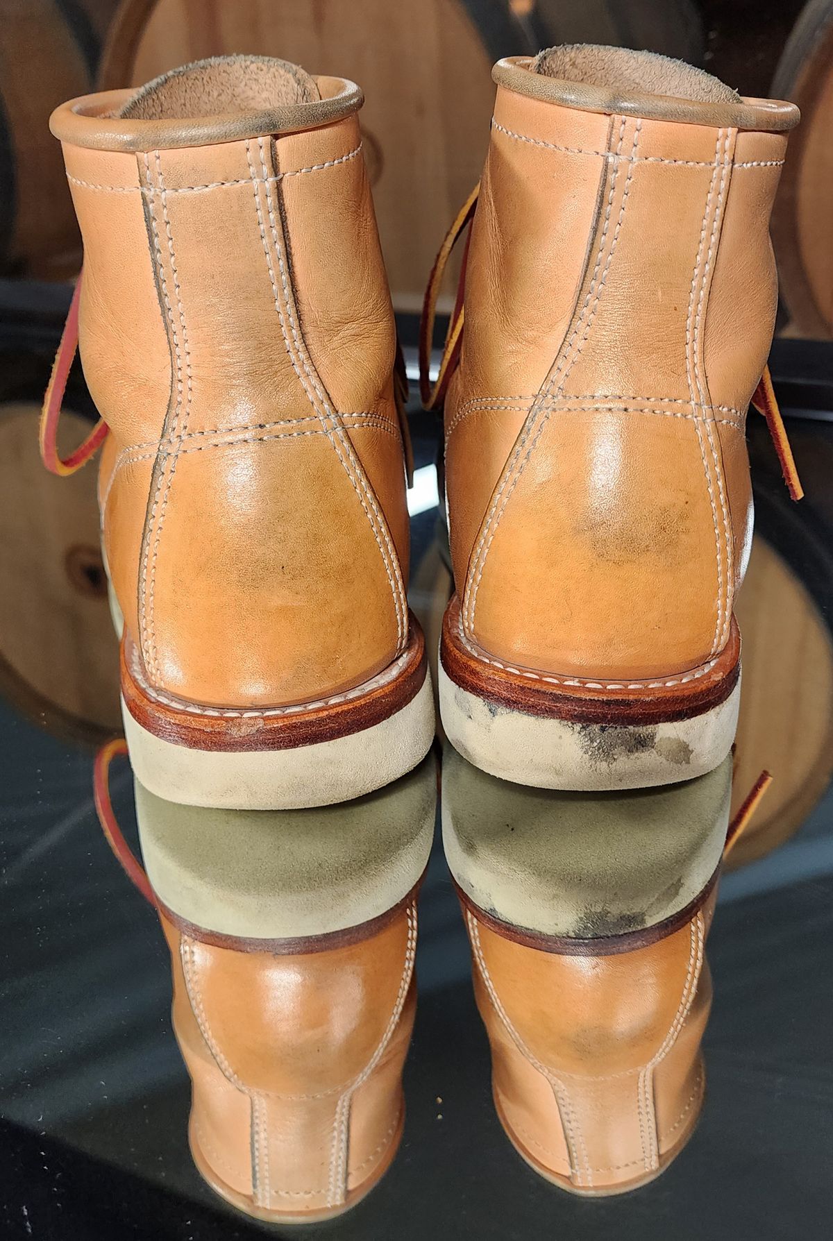 Photo by Phil_ejac on November 3, 2025 of the KIND TENDER Moctoe Boots in Italian Veg-Tanned Leather.