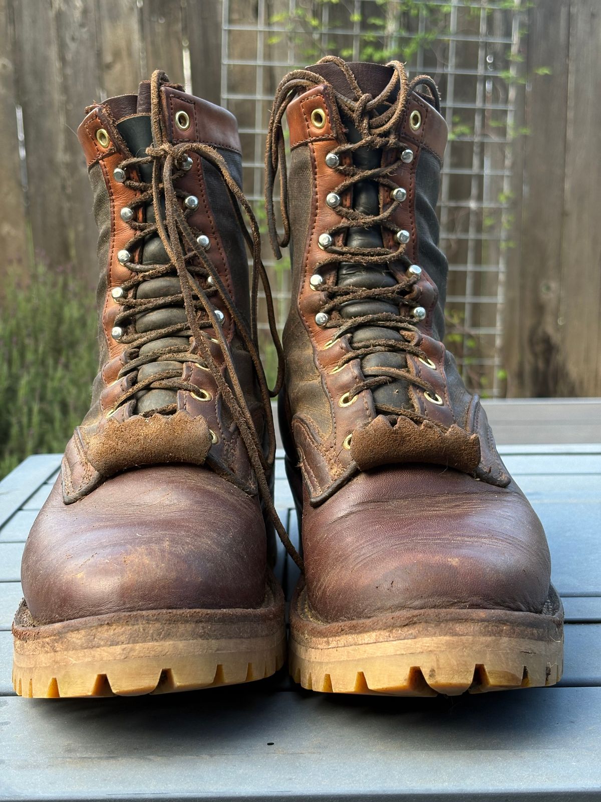 Photo by redmarengo on April 28, 2026 of the Frank's Boots Ryker AT in Wickett & Craig Russet Glazed Traditional Harness & Spruce Duck Canvas.
