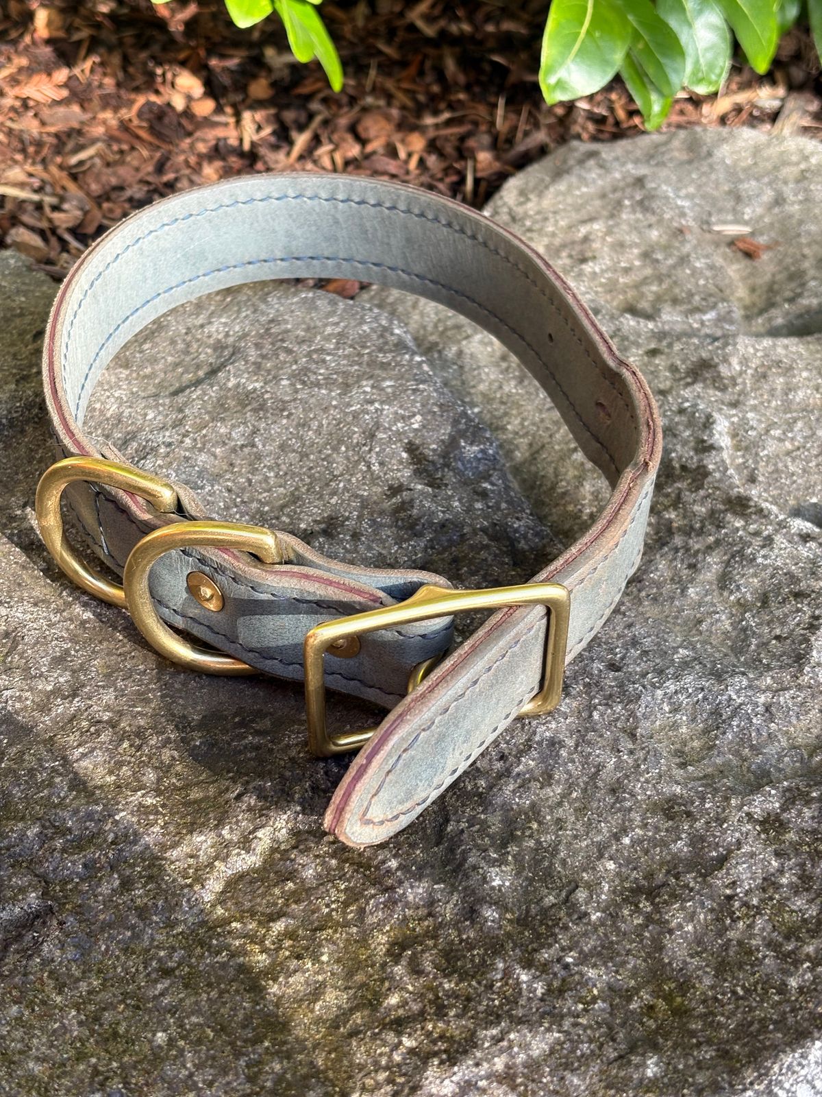 Photo by redmarengo on December 27, 2025 of the Green Hollow Gear Field Friend in Horween Storm Blue Cypress & Korba Purple Calf.