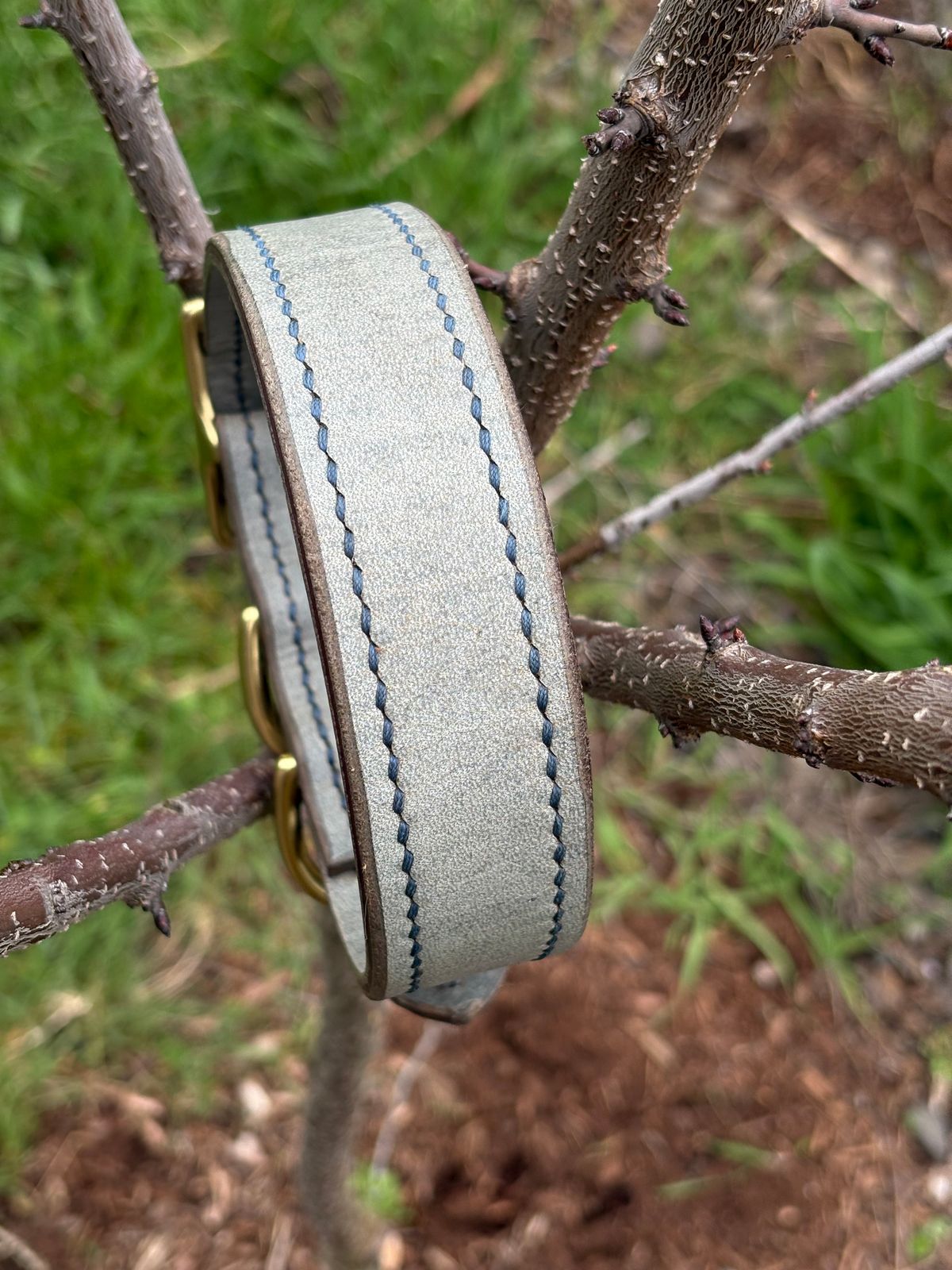 Photo by redmarengo on March 30, 2026 of the Green Hollow Gear Field Friend in Horween Storm Blue Cypress & Korba Purple Calf.