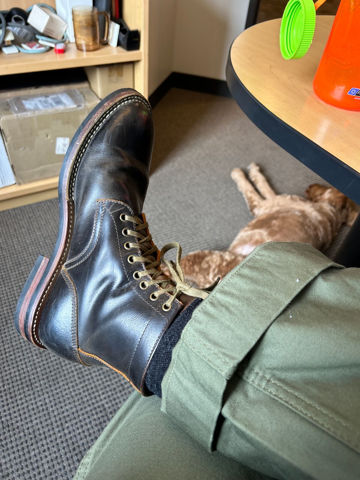 Photo by keithy on July 6, 2026 of the Benzein Kanon Boot in Maryam Black Teacore Horsebutt.