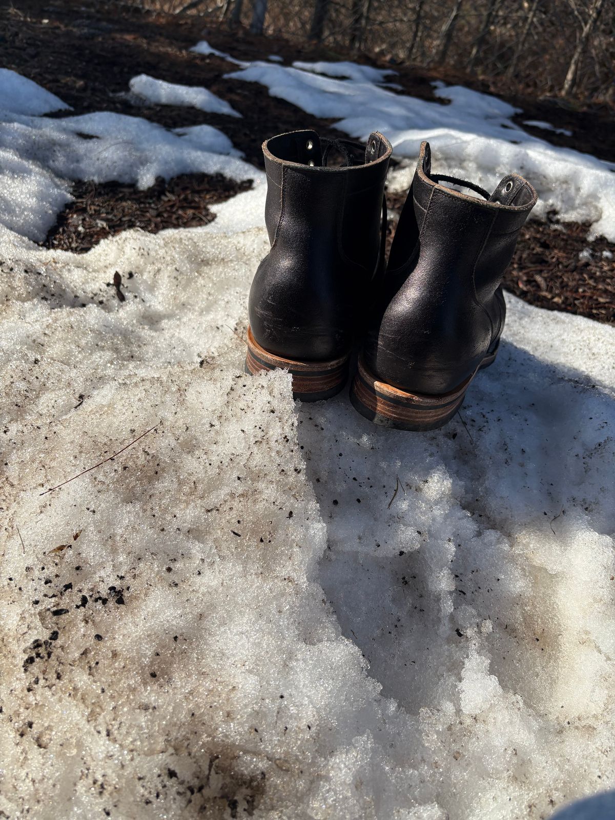 Photo by BootChemist on March 1, 2026 of the Viberg Service Boot in Horween Black Waxed Flesh.