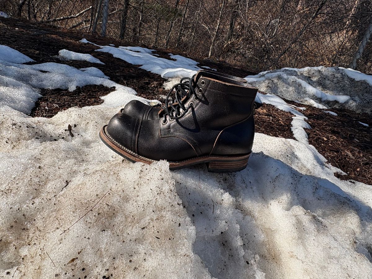 Photo by BootChemist on March 1, 2026 of the Viberg Service Boot in Horween Black Waxed Flesh.